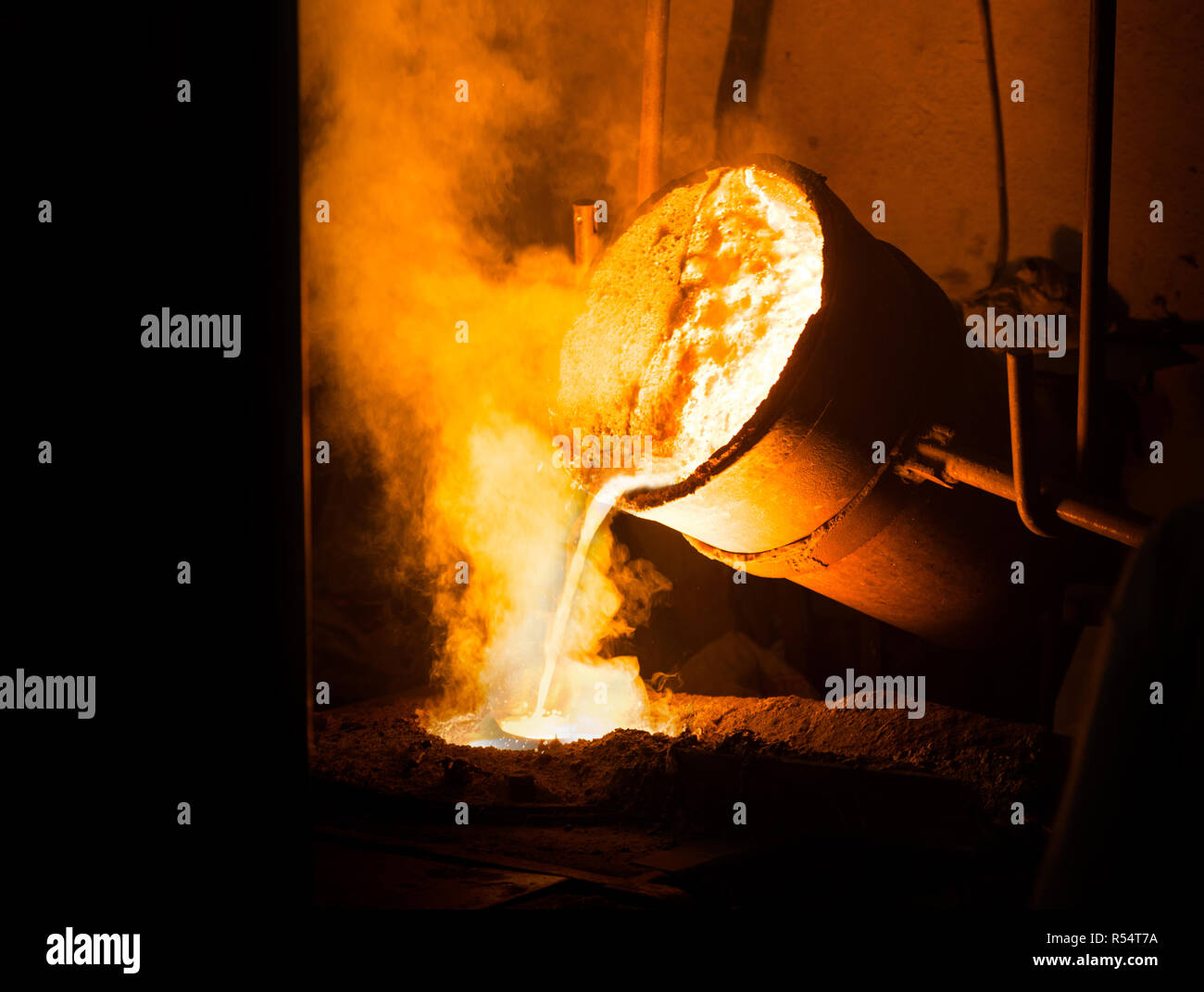metal melting process Stock Photo Alamy