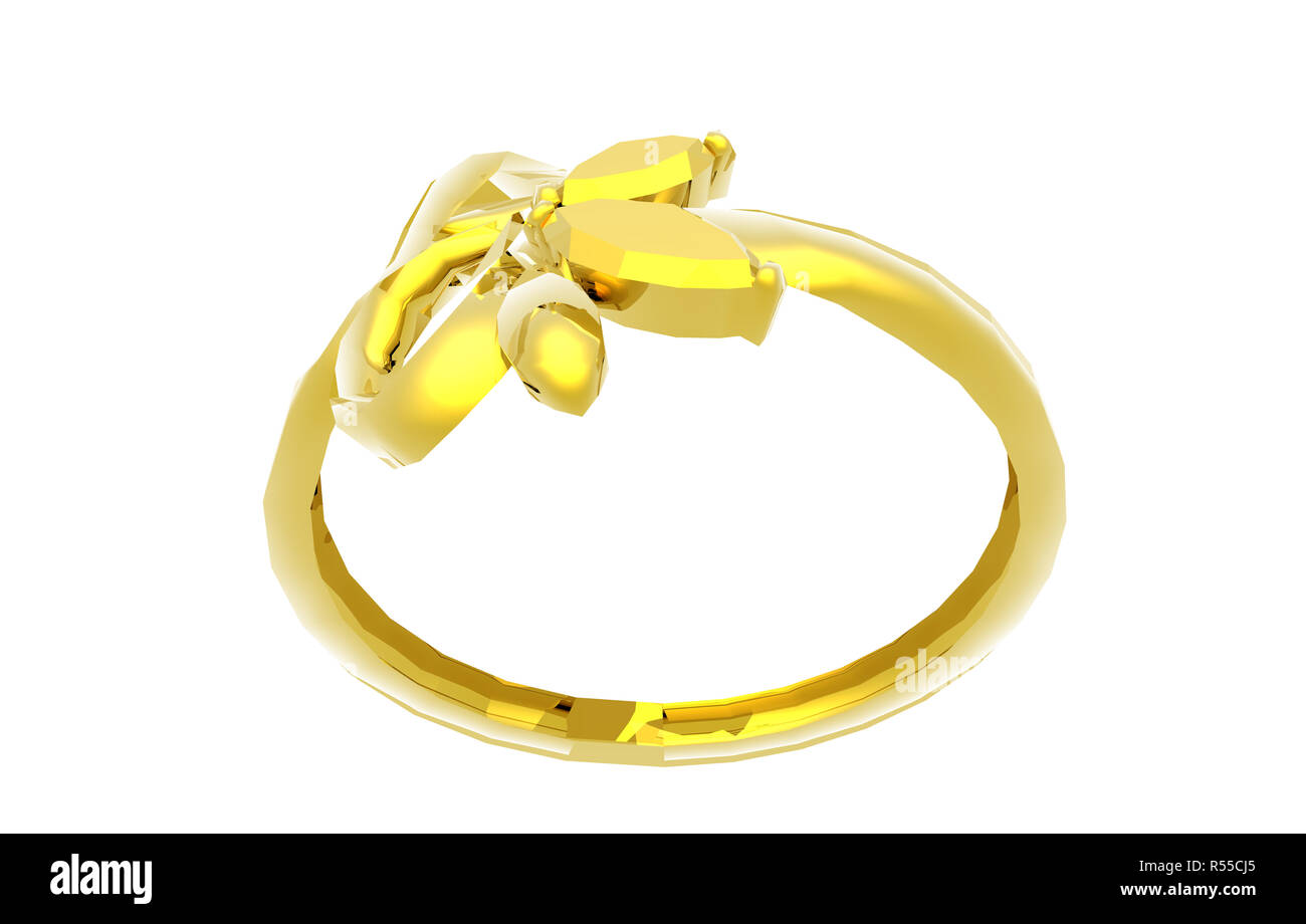 golden wedding ring released Stock Photo Alamy