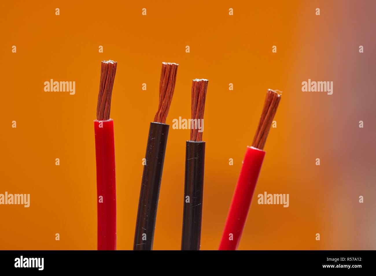 Cut Speaker Cables Stock Photo Alamy