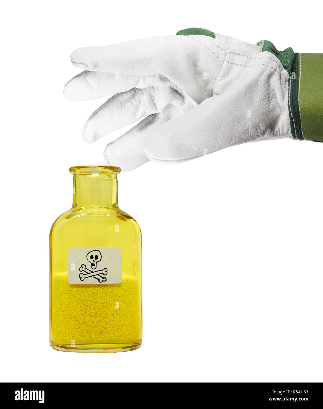 hand with glove Stock Photo Alamy