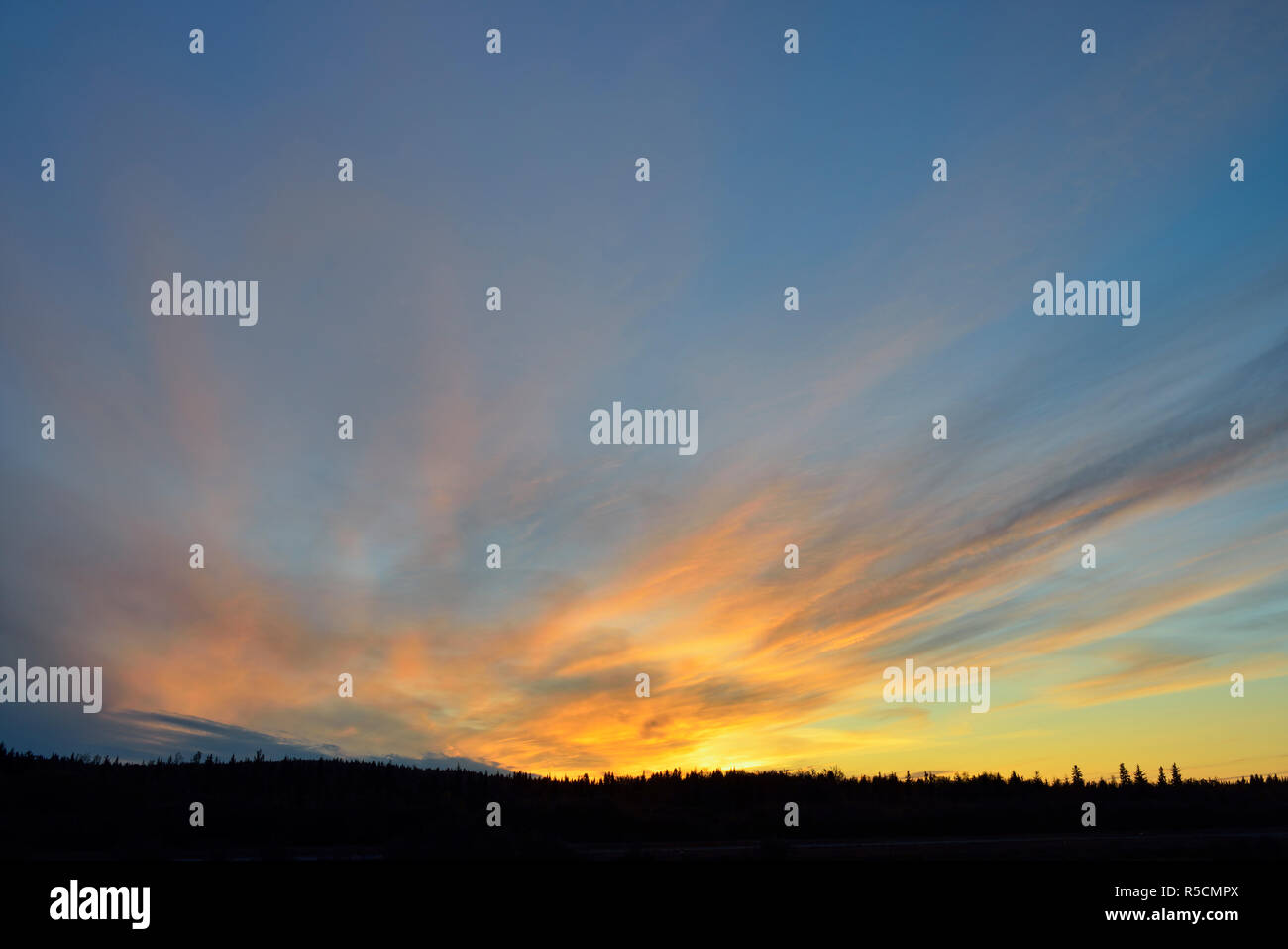 Sunset clouds, Fort Simpson, Northwest Territories, Canada Stock Photo