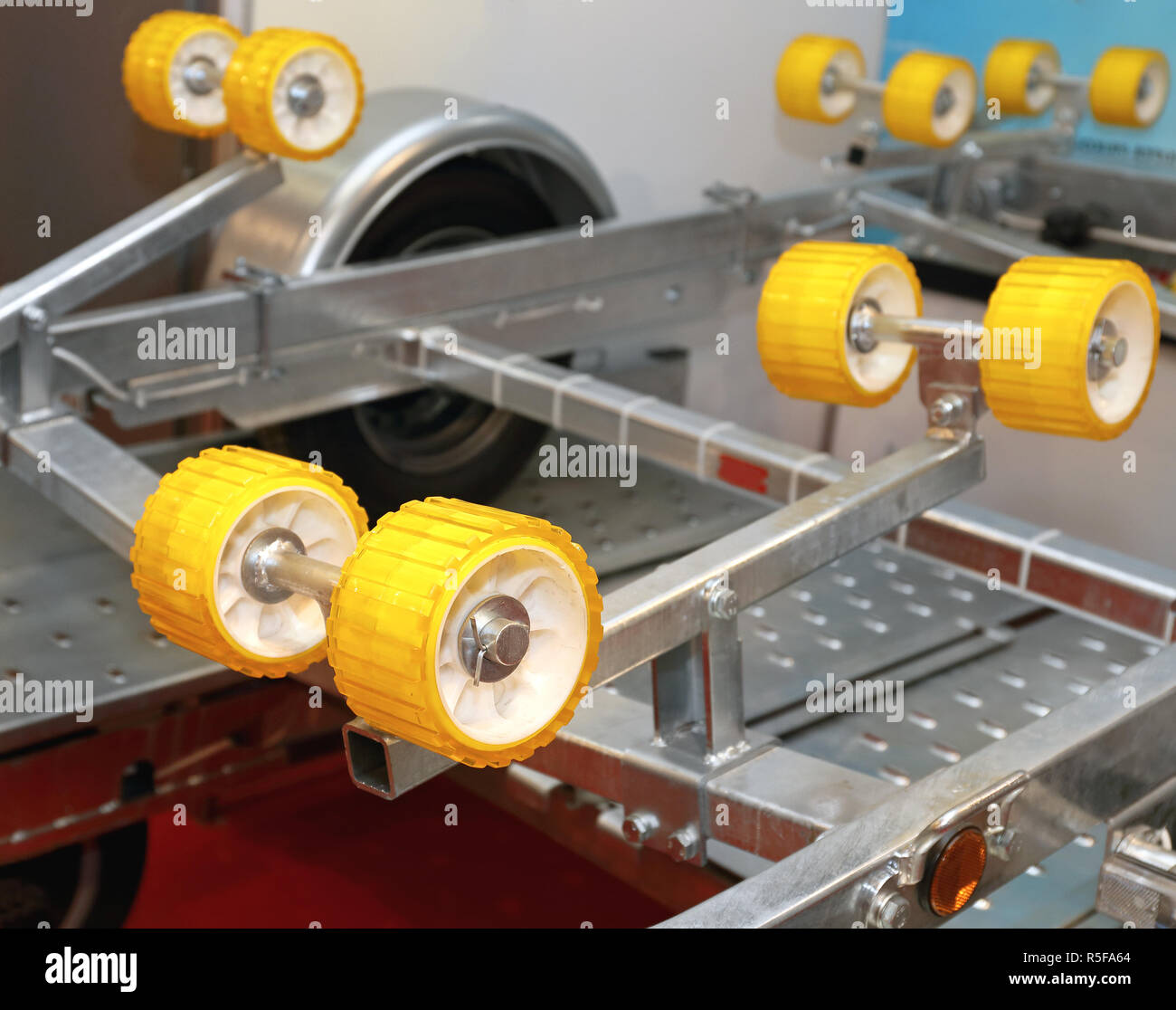 Trailer Boat Rollers Stock Photo Alamy