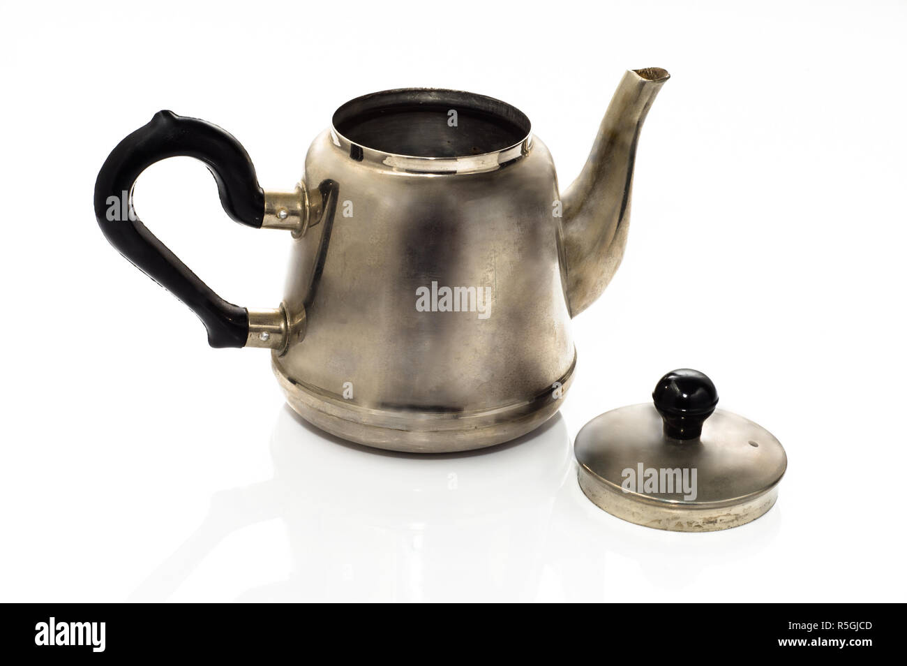 Old teapot on a white background Stock Photo Alamy