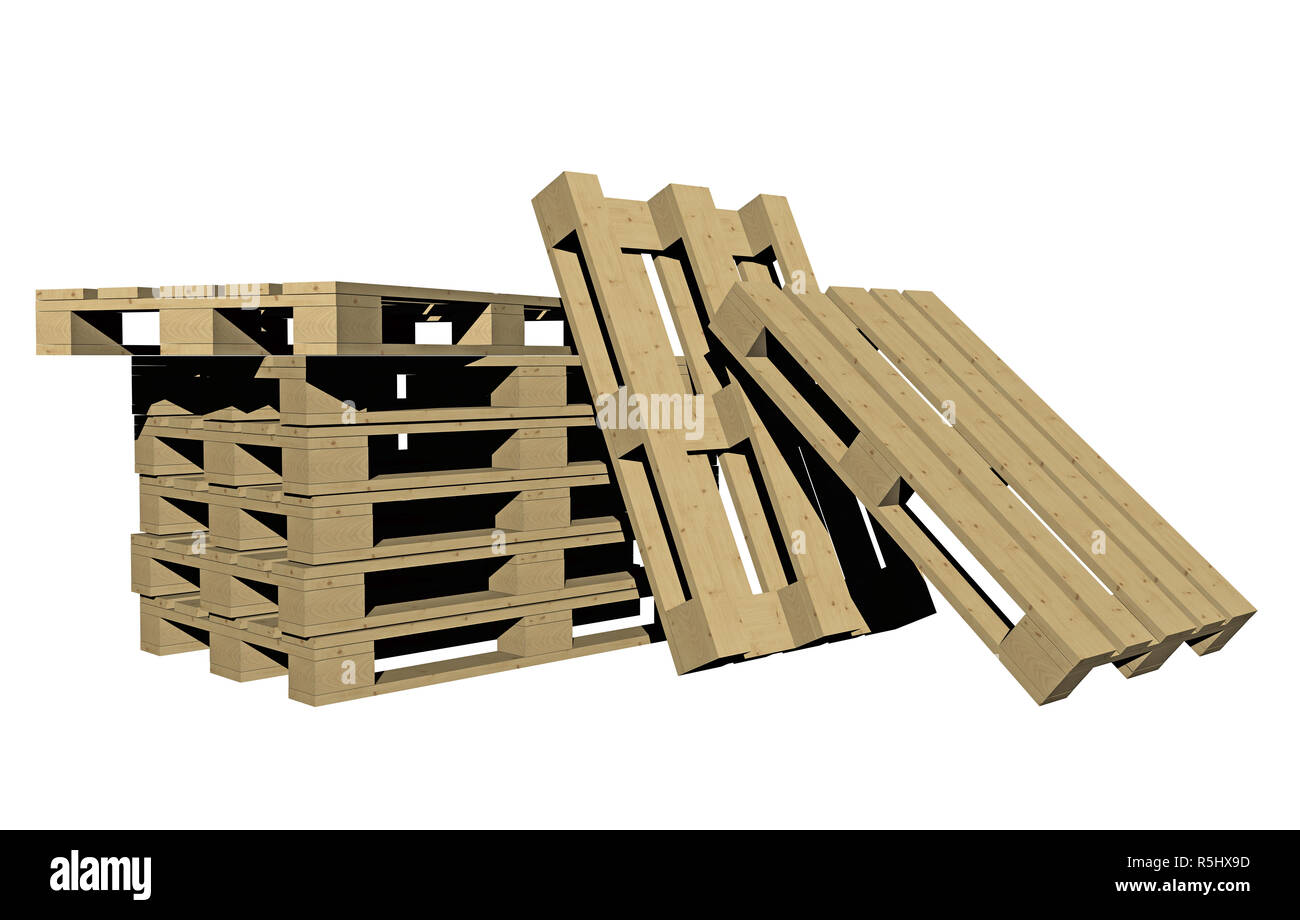 wooden pallets stack isolated Stock Photo Alamy