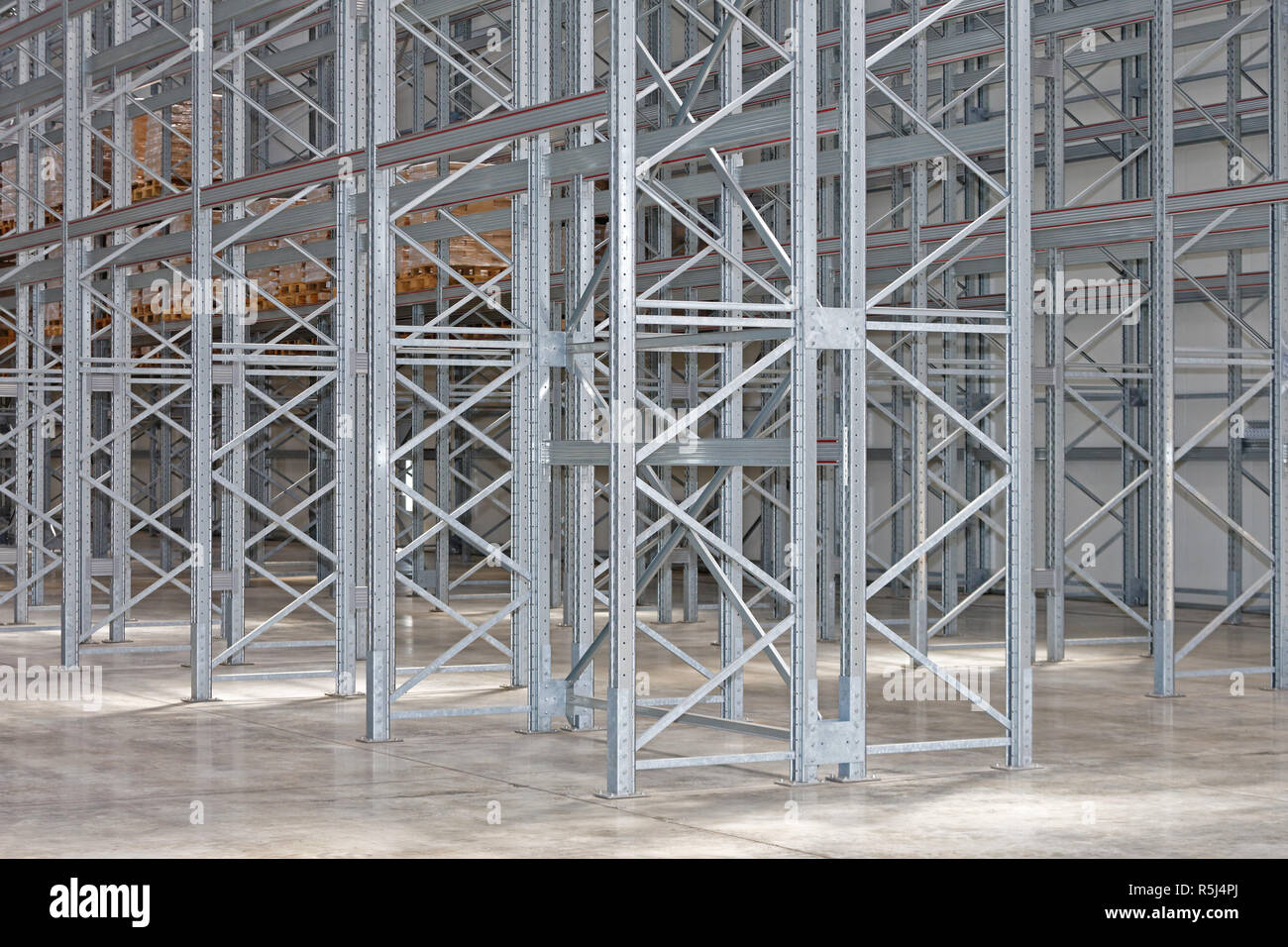Warehouse Shelving System Stock Photo Alamy