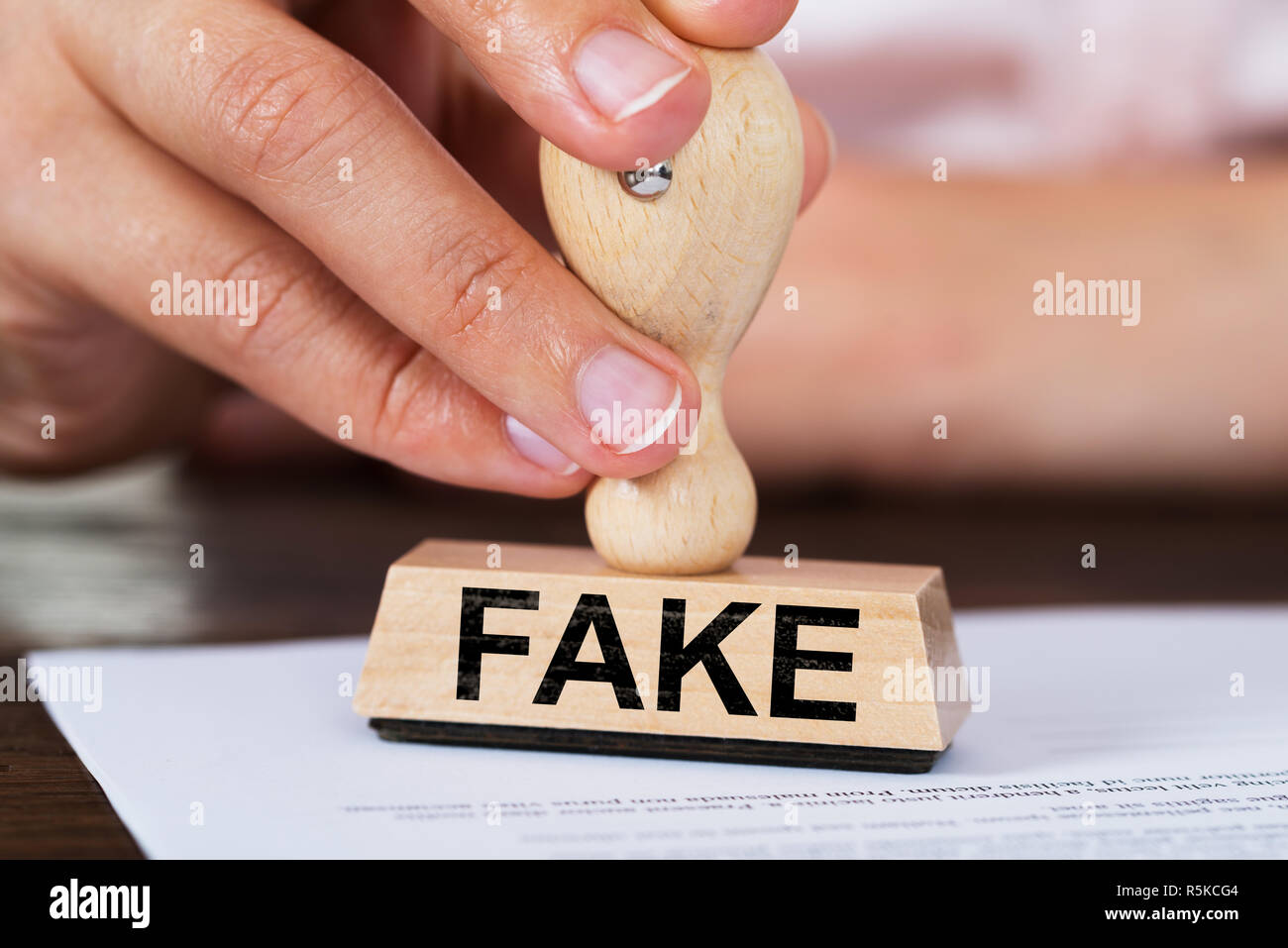 Person Hands Stamping Document Stock Photo Alamy