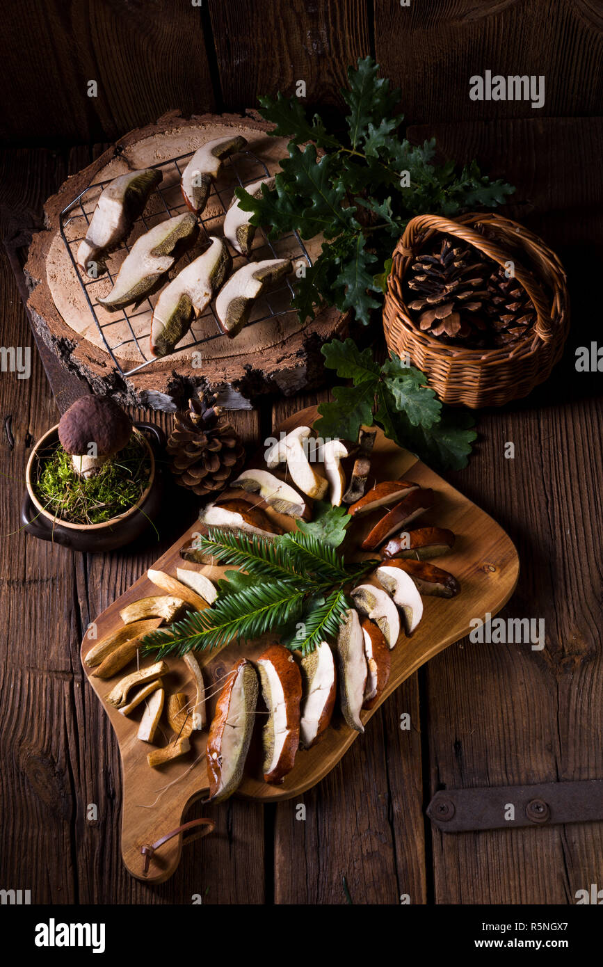 prepare dried mushrooms Stock Photo Alamy