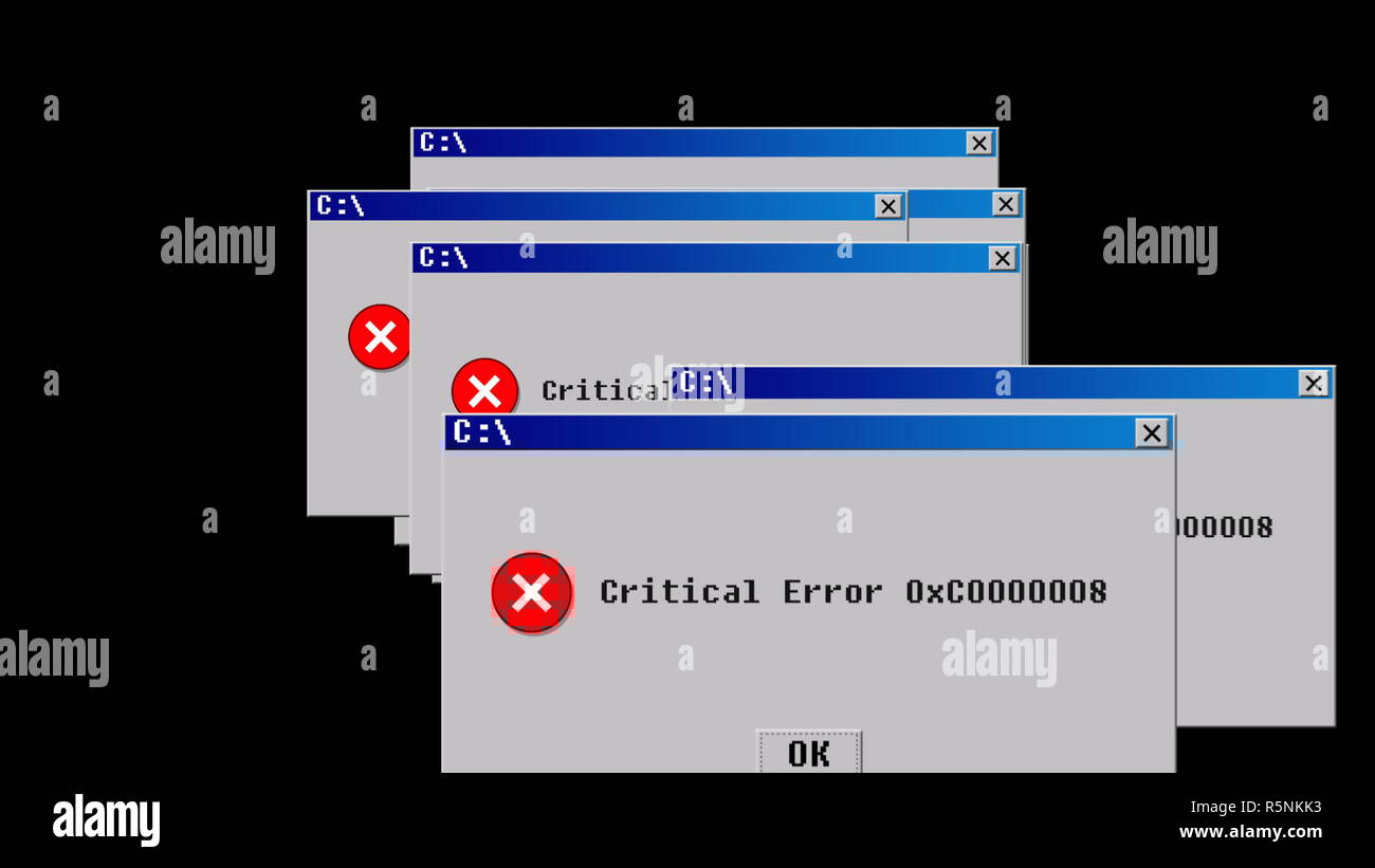Critical error. Old interface design Stock Photo Alamy(06)