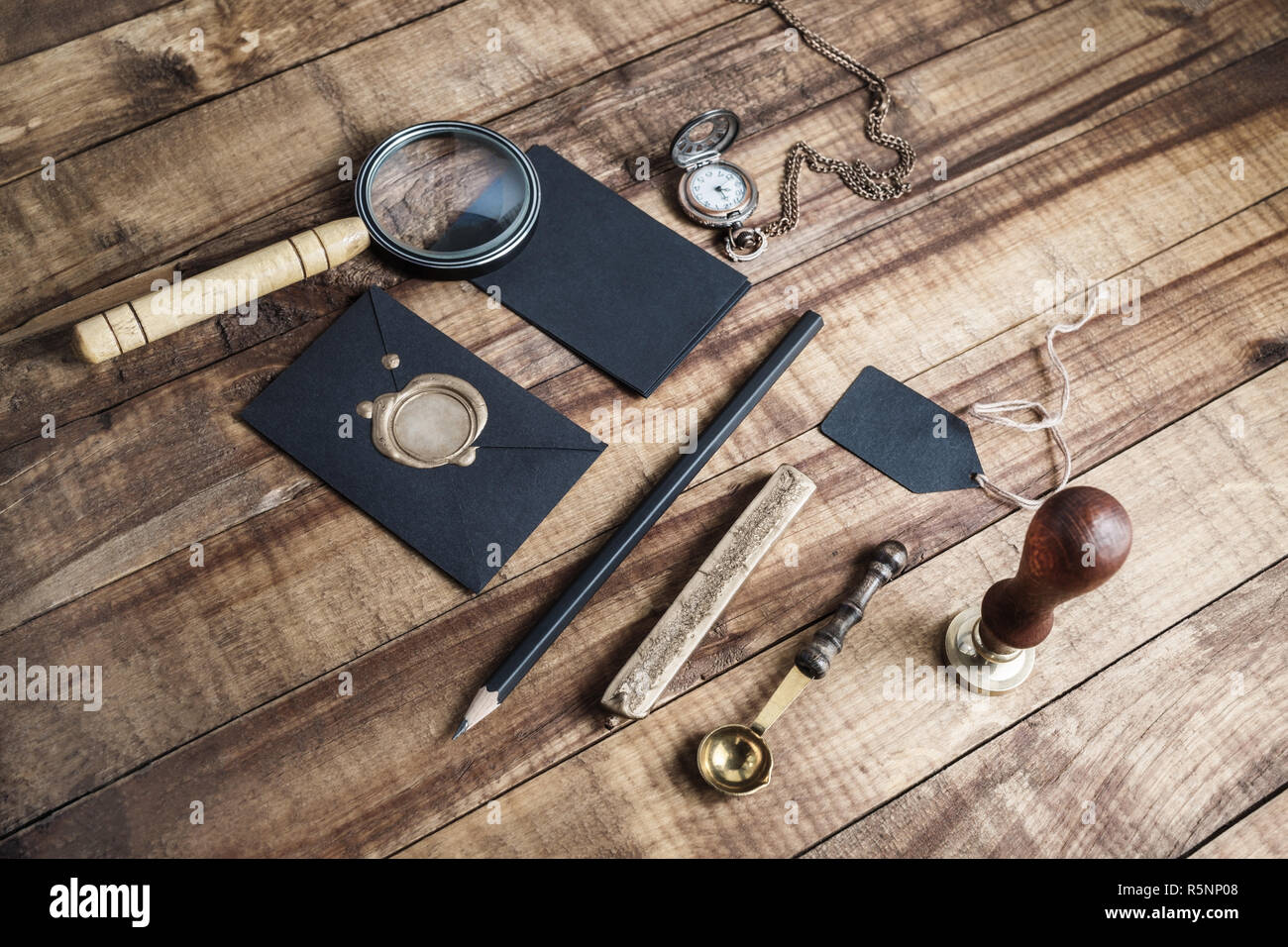 Vintage stationery set Stock Photo Alamy