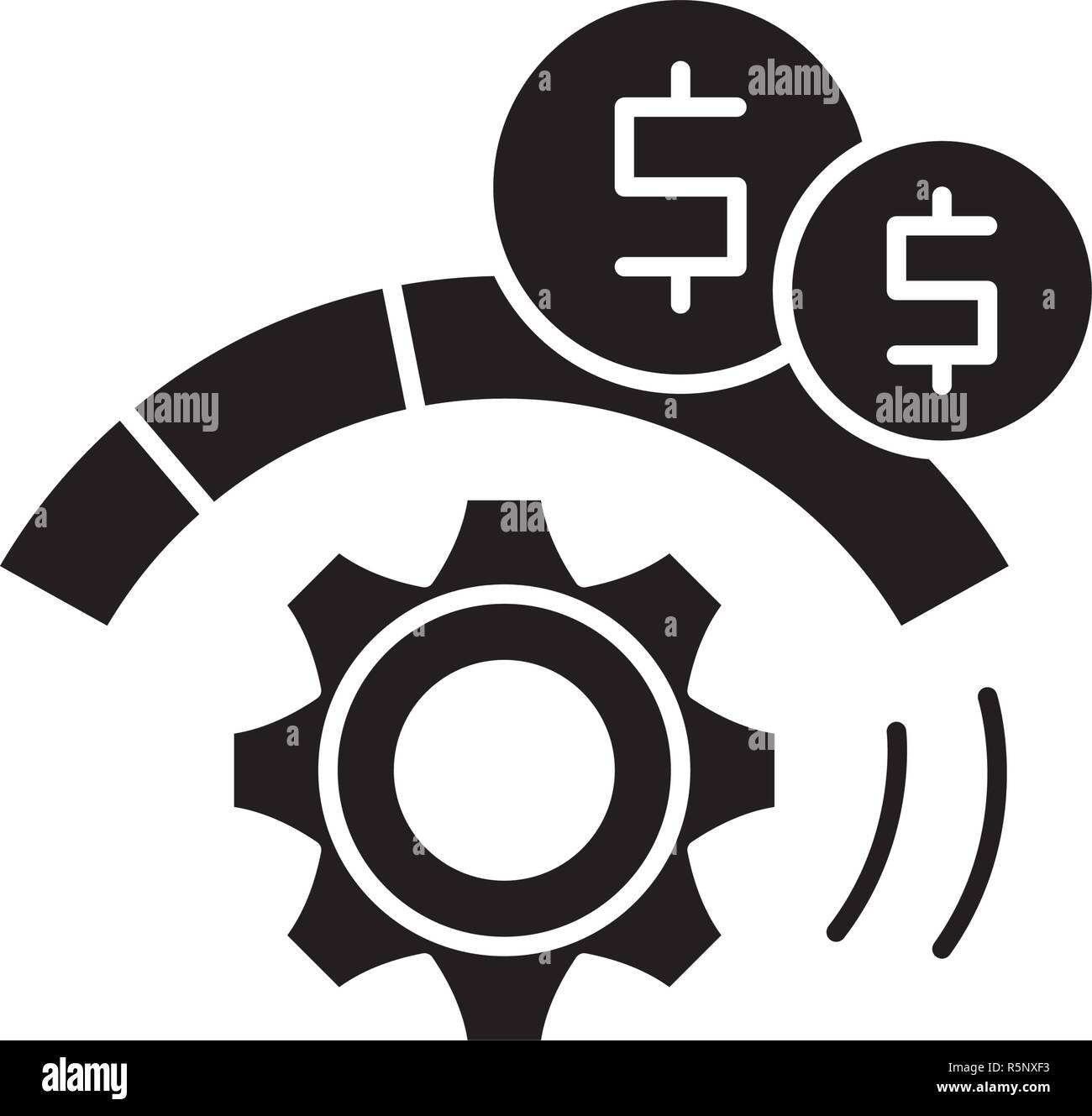 Process optimization black icon, vector sign on isolated background