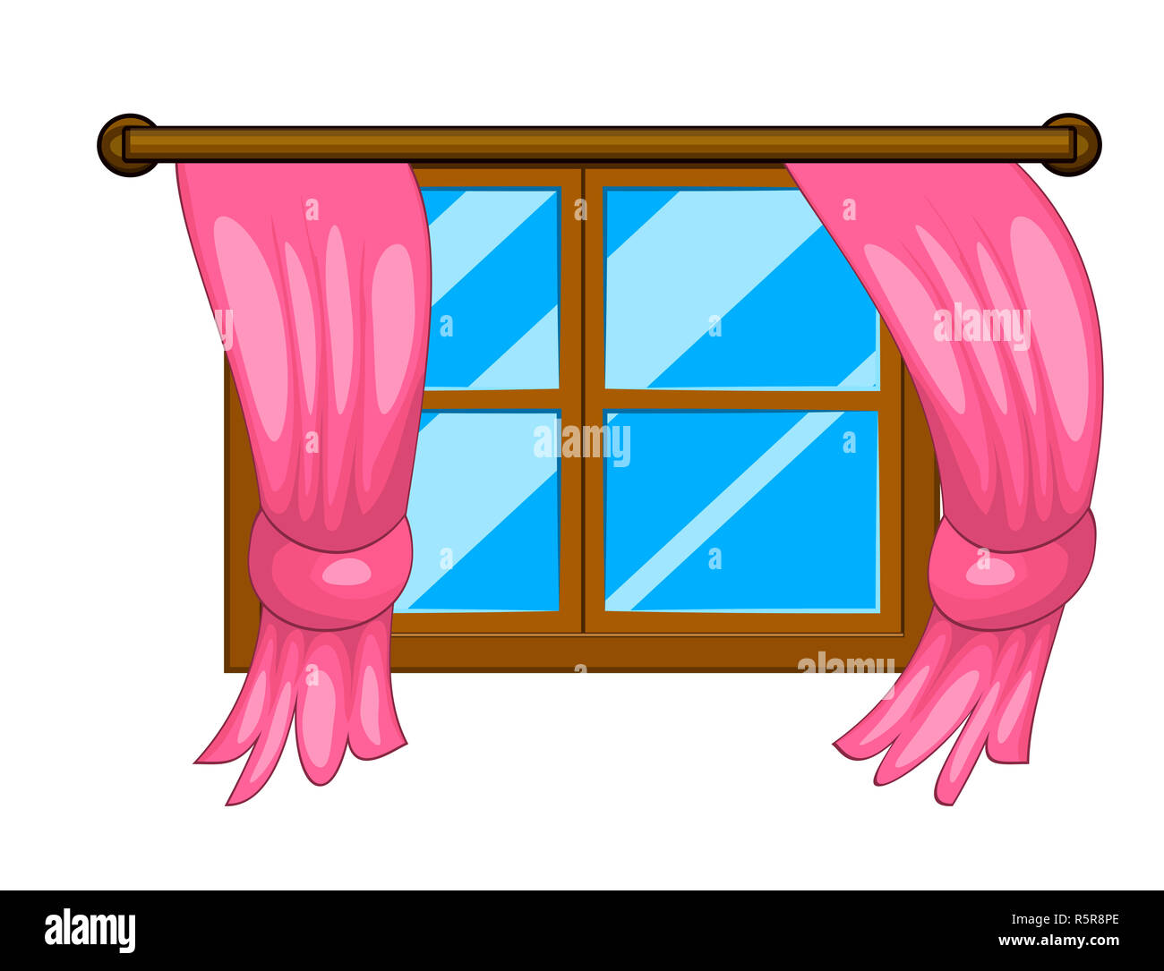 cartoon window with curtains vector symbol icon design Stock Photo Alamy