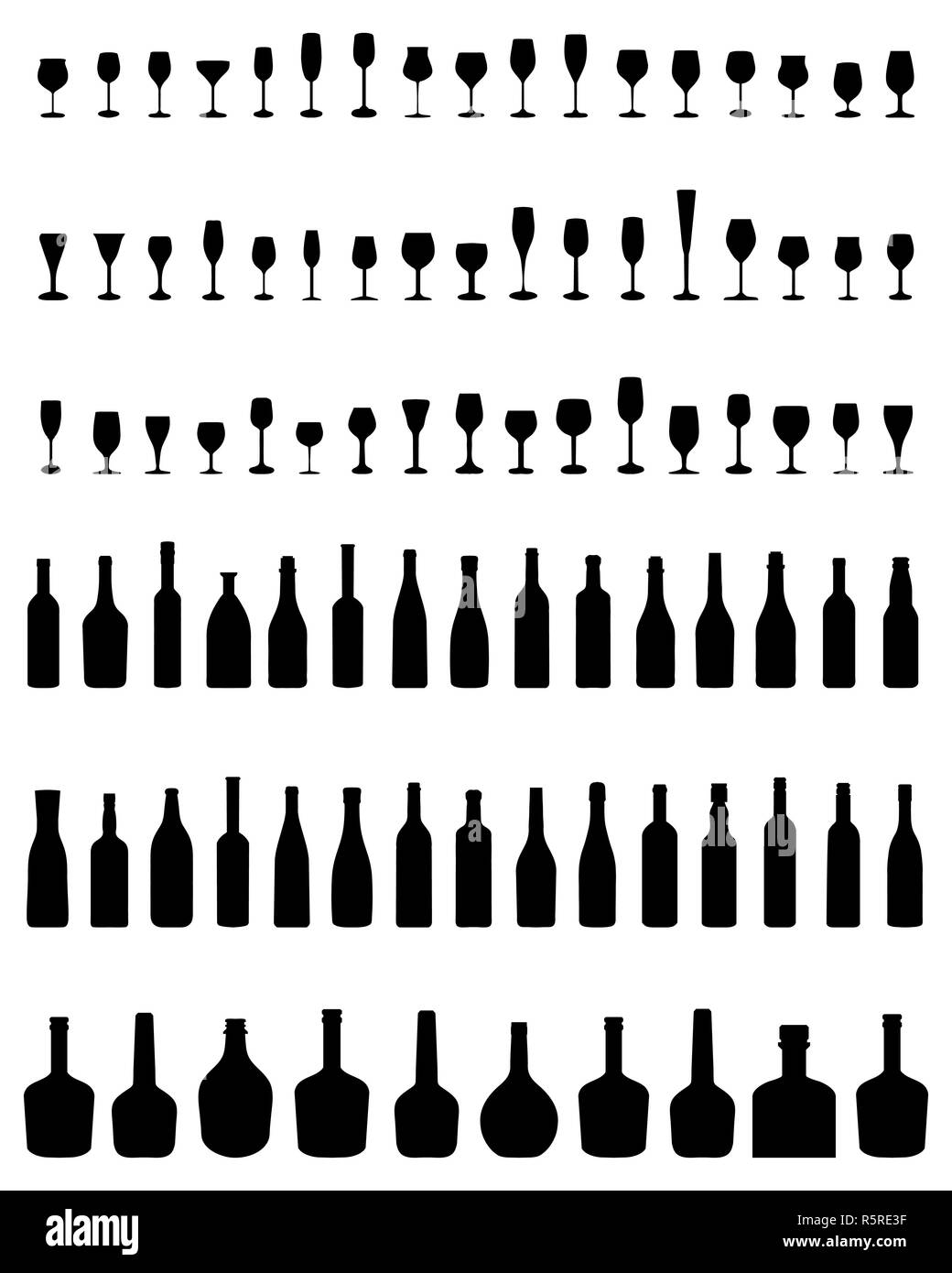bottles and glasses Stock Photo Alamy