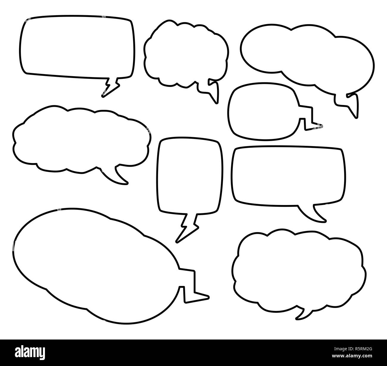 speech bubbles outline vector symbol icon design Stock Photo Alamy