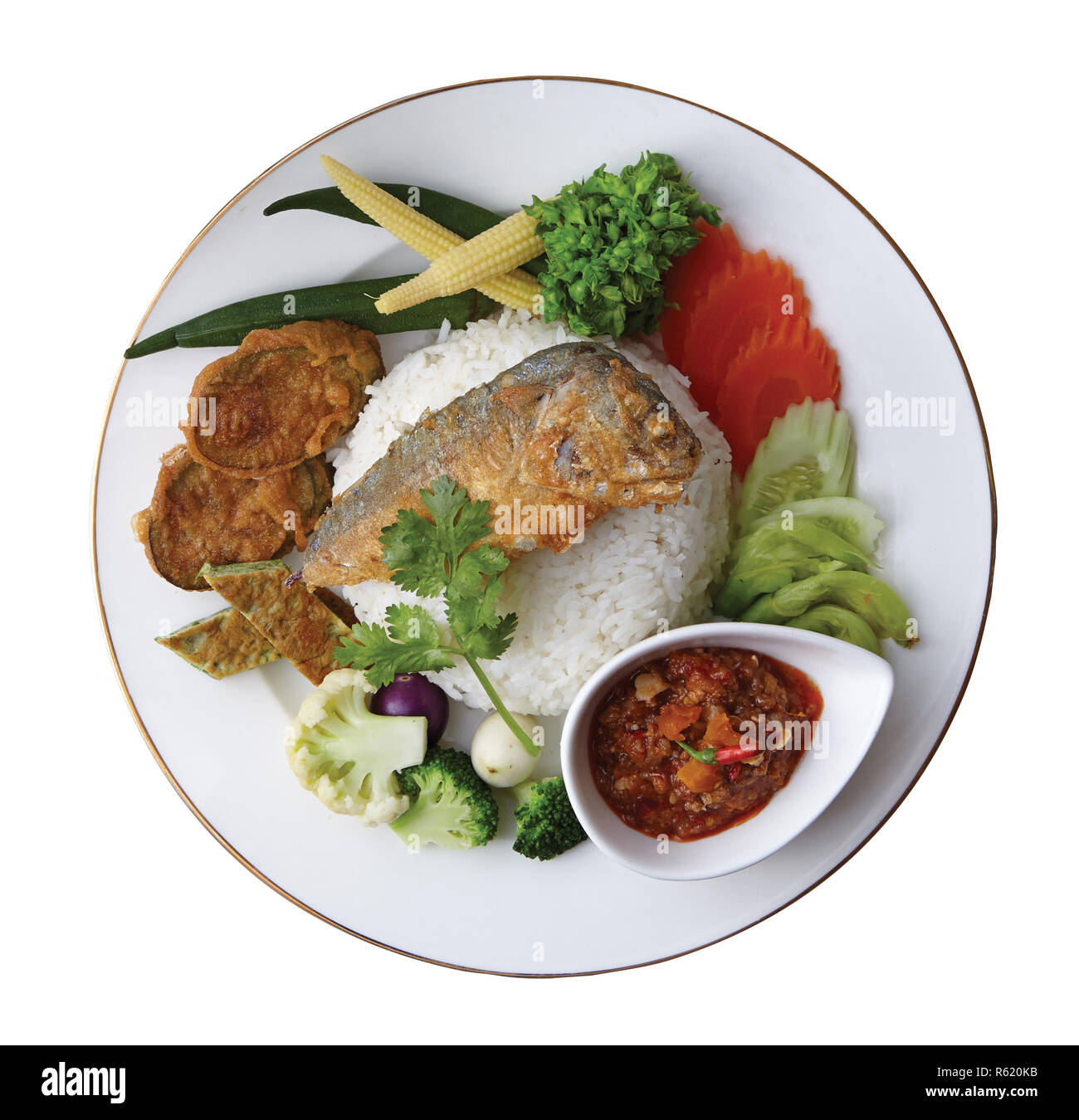 Rice with Sweet Thai Chilli Paste and Mixed Vegetable Stock Photo Alamy