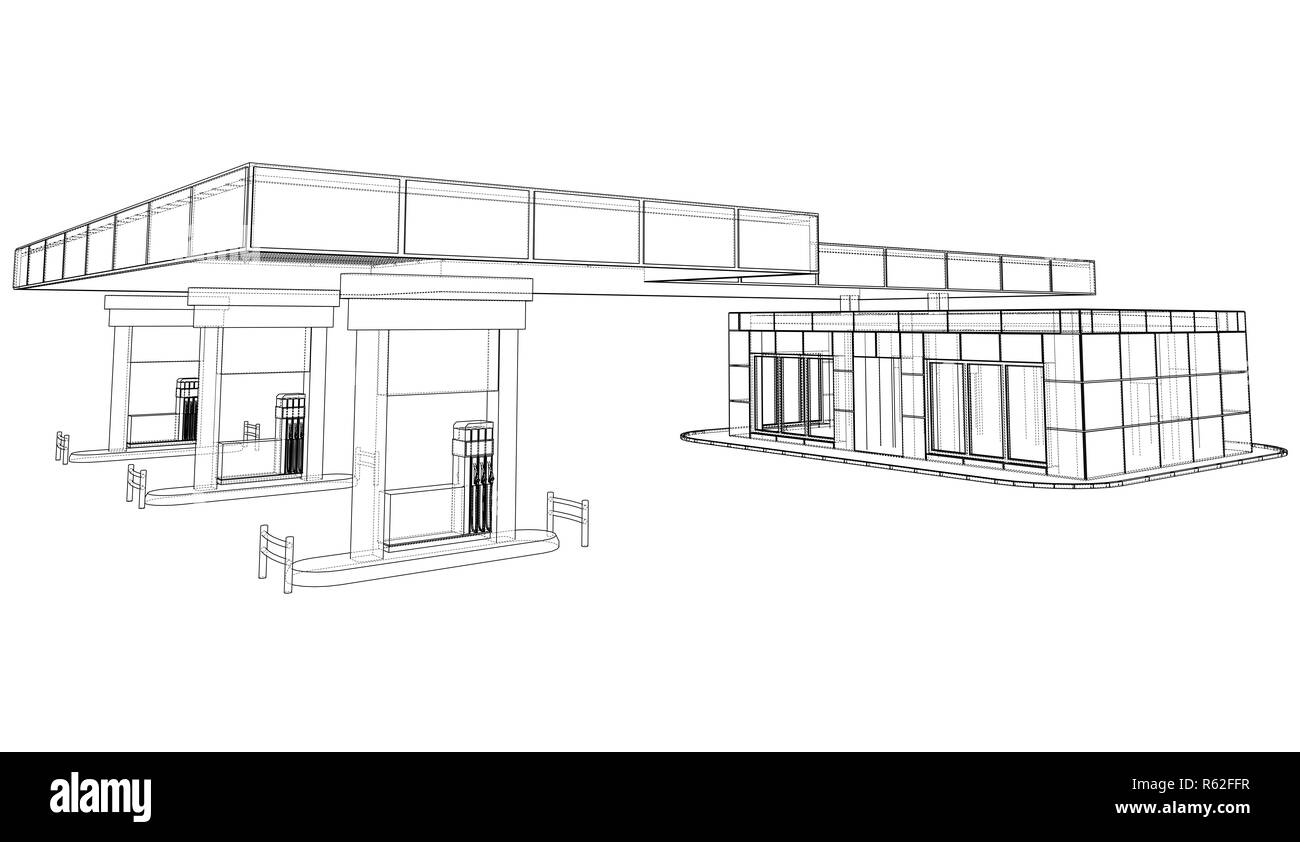 Gas Station. 3d illustration Stock Photo Alamy