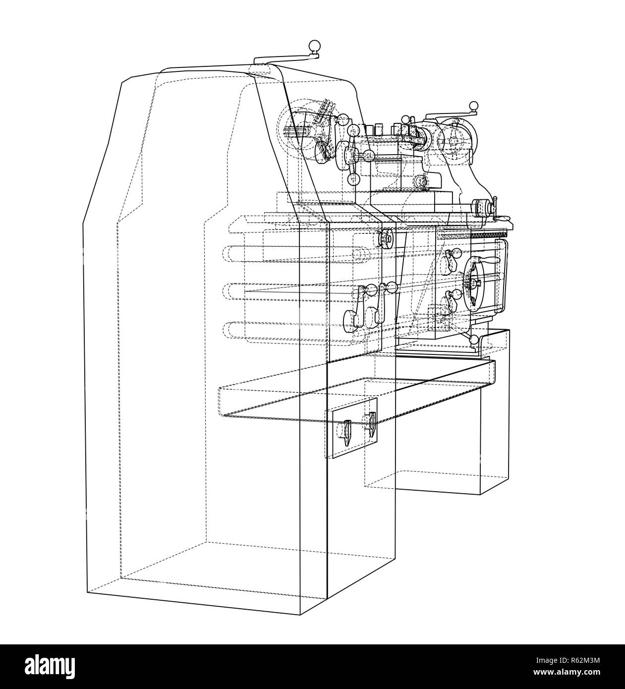 Lathe concept. 3d illustration Stock Photo Alamy