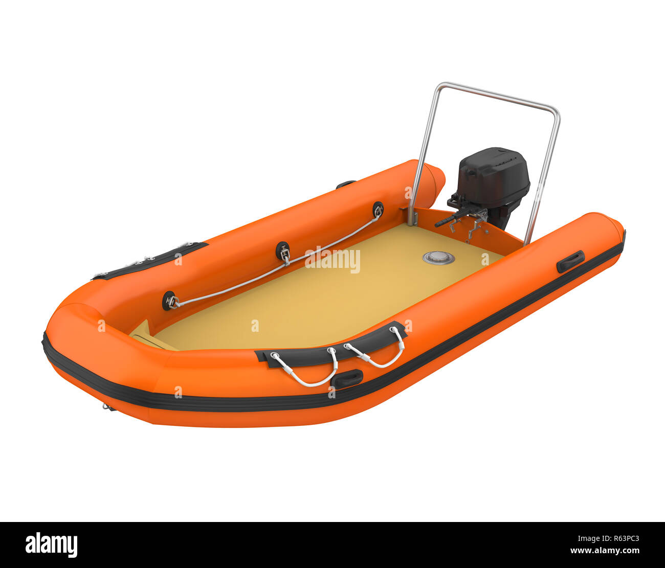 Inflatable Motor Boat Isolated Stock Photo Alamy