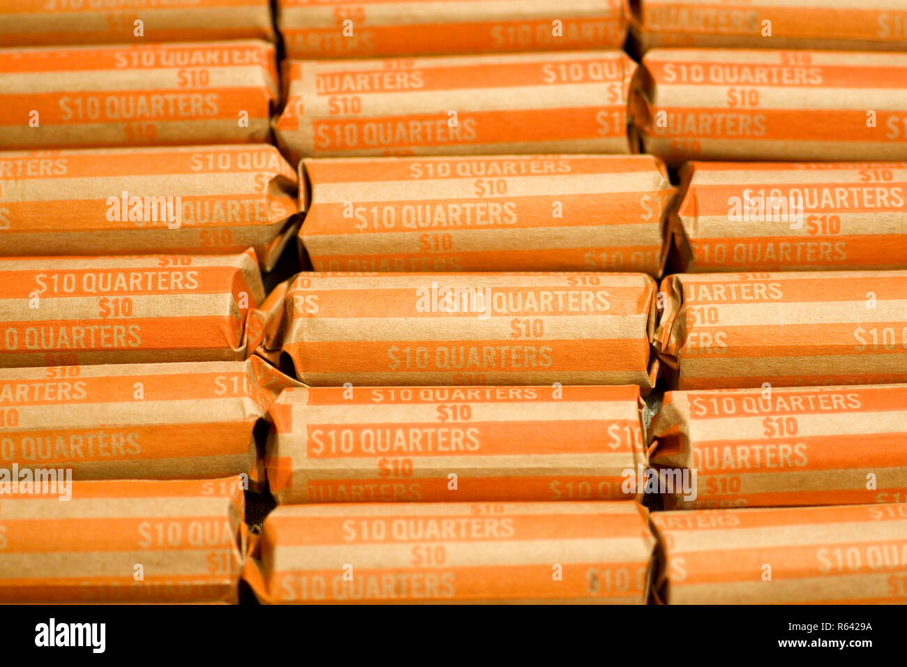 Coin Wrappers Quarters Stock Photo Alamy