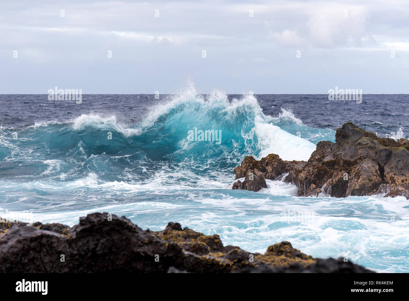 Hawaiian big waves Stock Photo Alamy