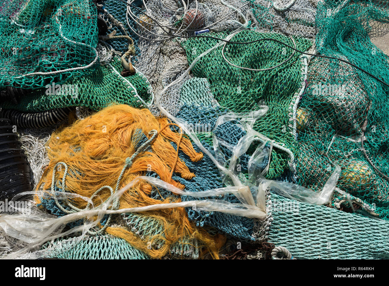 Fishing nets crumpled together Stock Photo Alamy