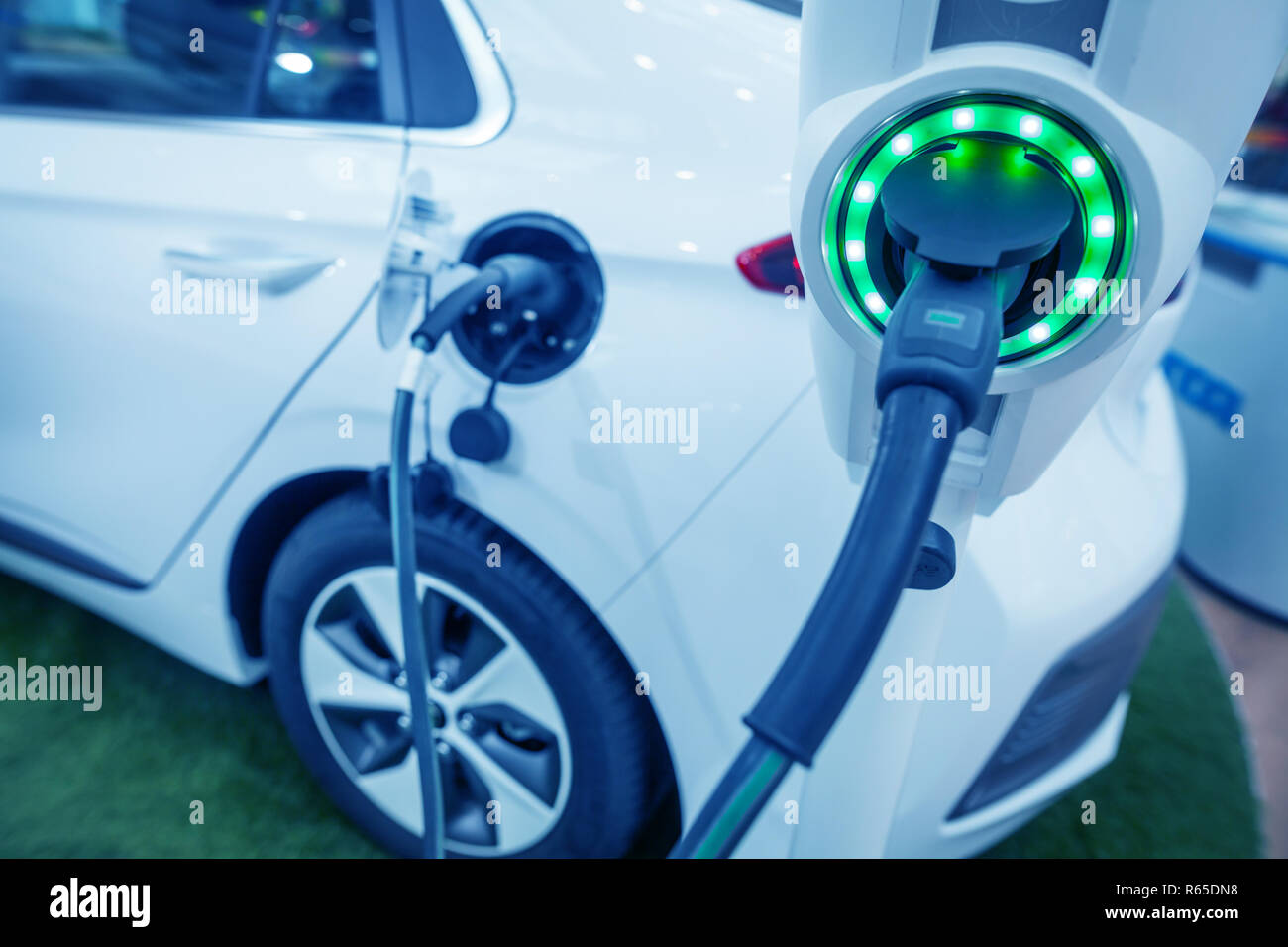 Charging an electric car Stock Photo Alamy
