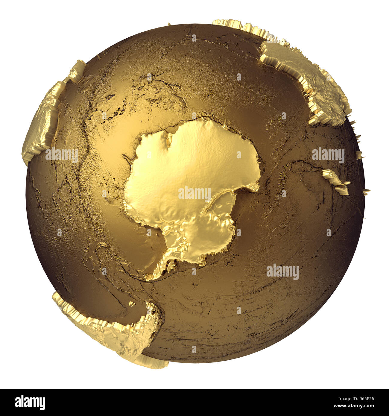 Gold Globe Antarctica Stock Photo Alamy