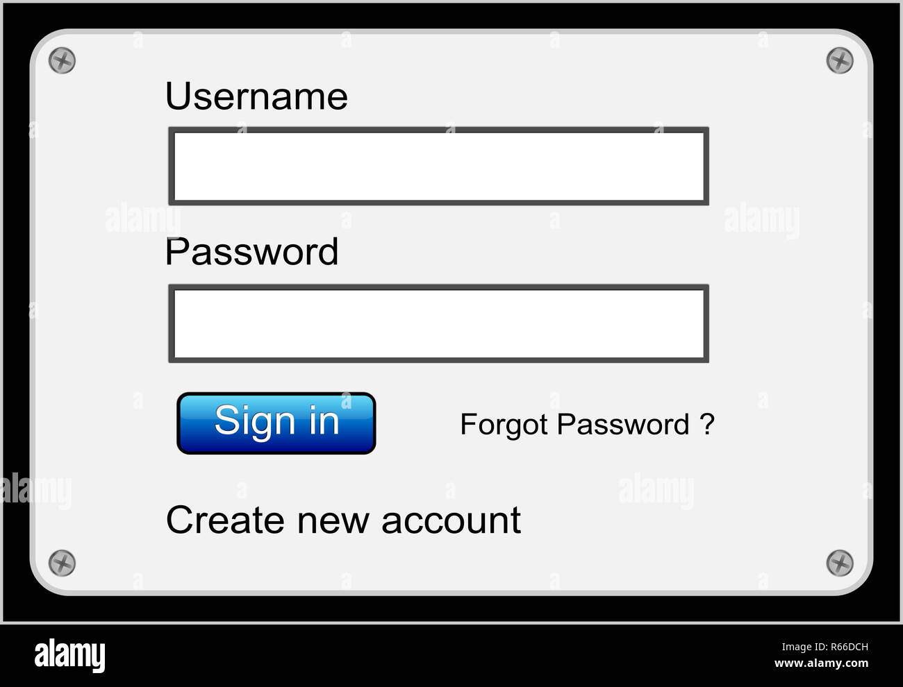 gray Login web Screen 3D illustration Stock Photo Alamy