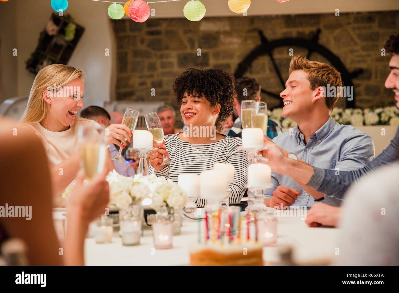 Making A Birthday Toast Stock Photo Alamy