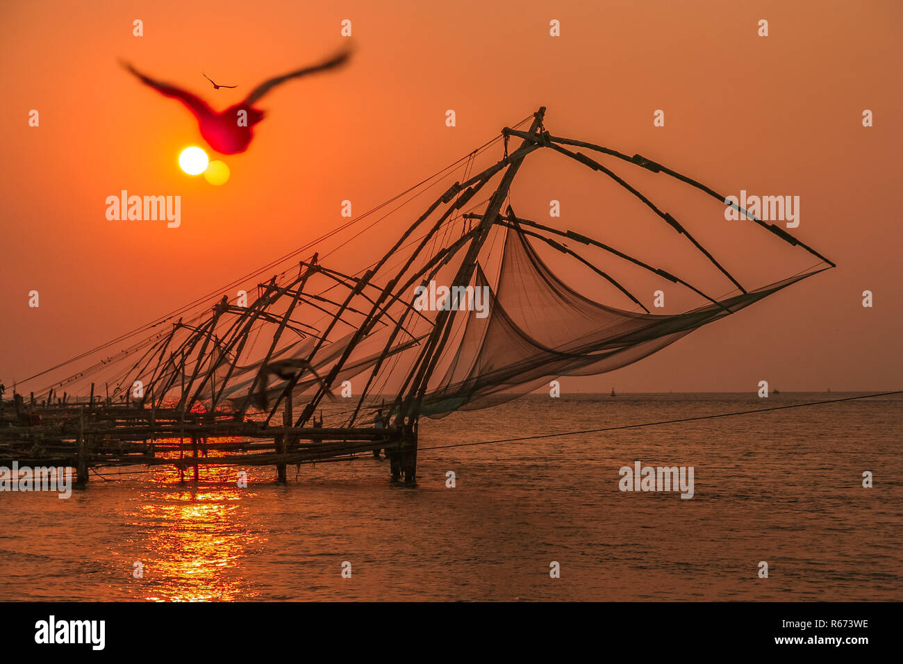 Kerala fishing nets Stock Photo Alamy