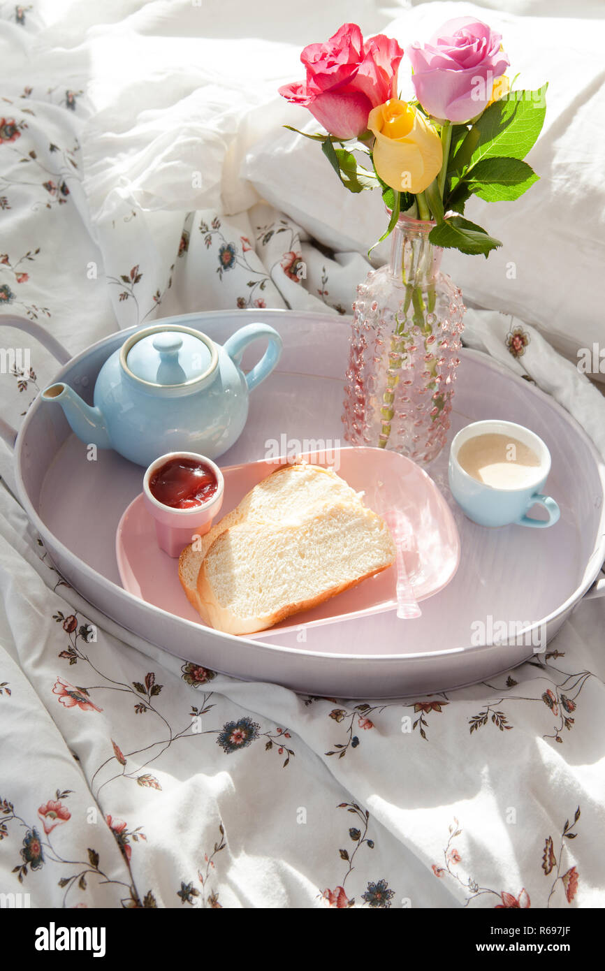 Breakfast In Bed Stock Photo Alamy