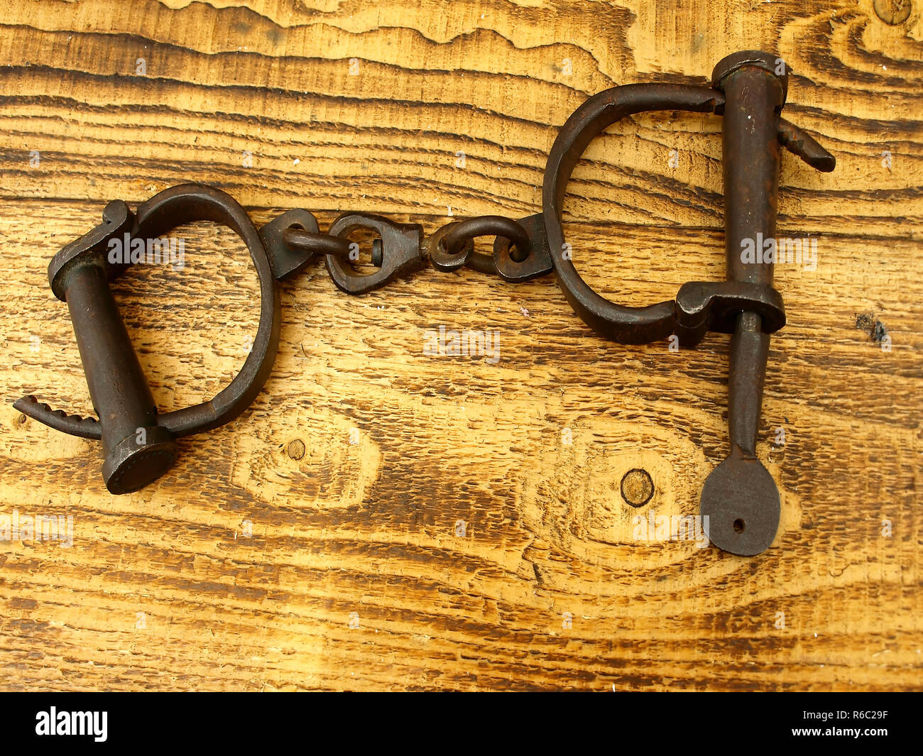 Medieval Handcuffs Stock Photo Alamy