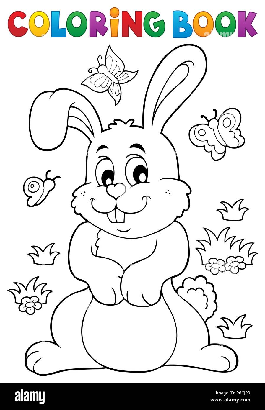Coloring book rabbit theme 7 Stock Photo Alamy