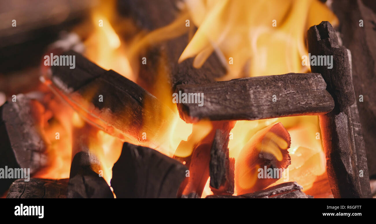 Burning charcoal fire Stock Photo Alamy