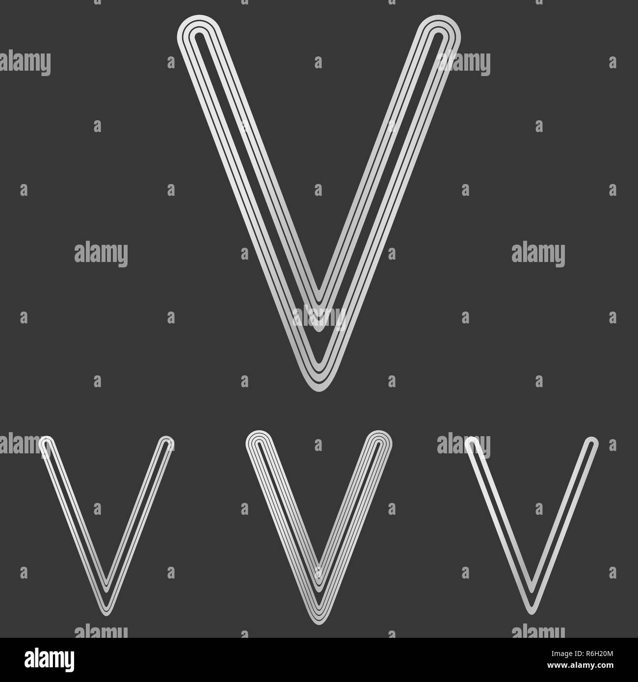 Silver line v logo design set Stock Vector Image & Art Alamy