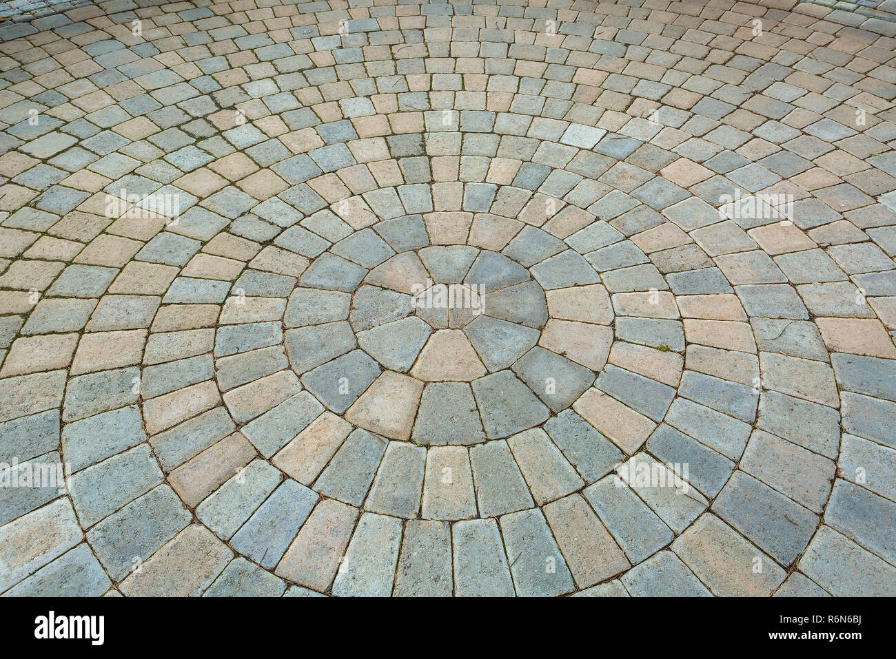 Circular Pattern Brick Garden Patio Stock Photo Alamy