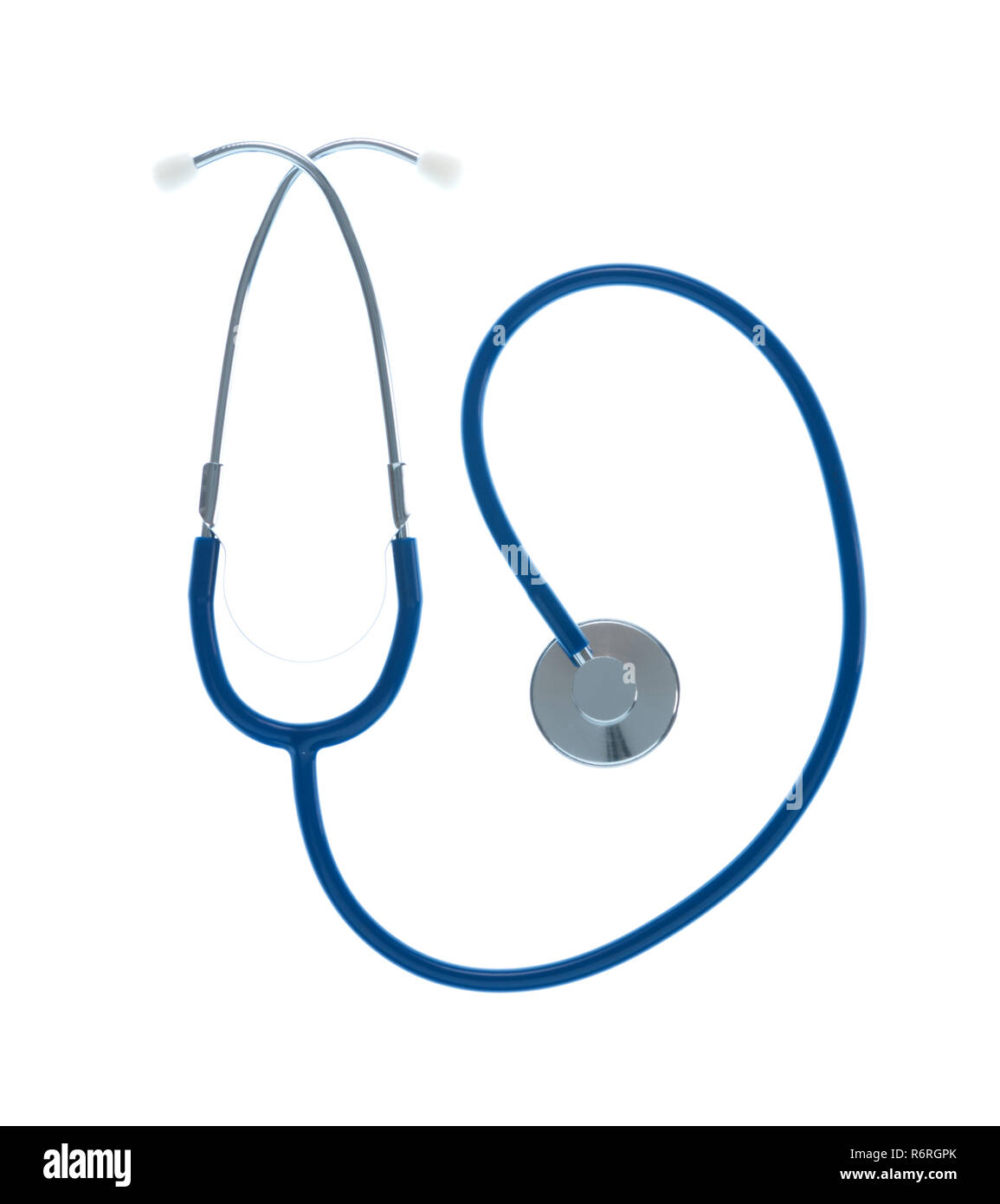 Blue stethoscope on white background Stock Photo Alamy