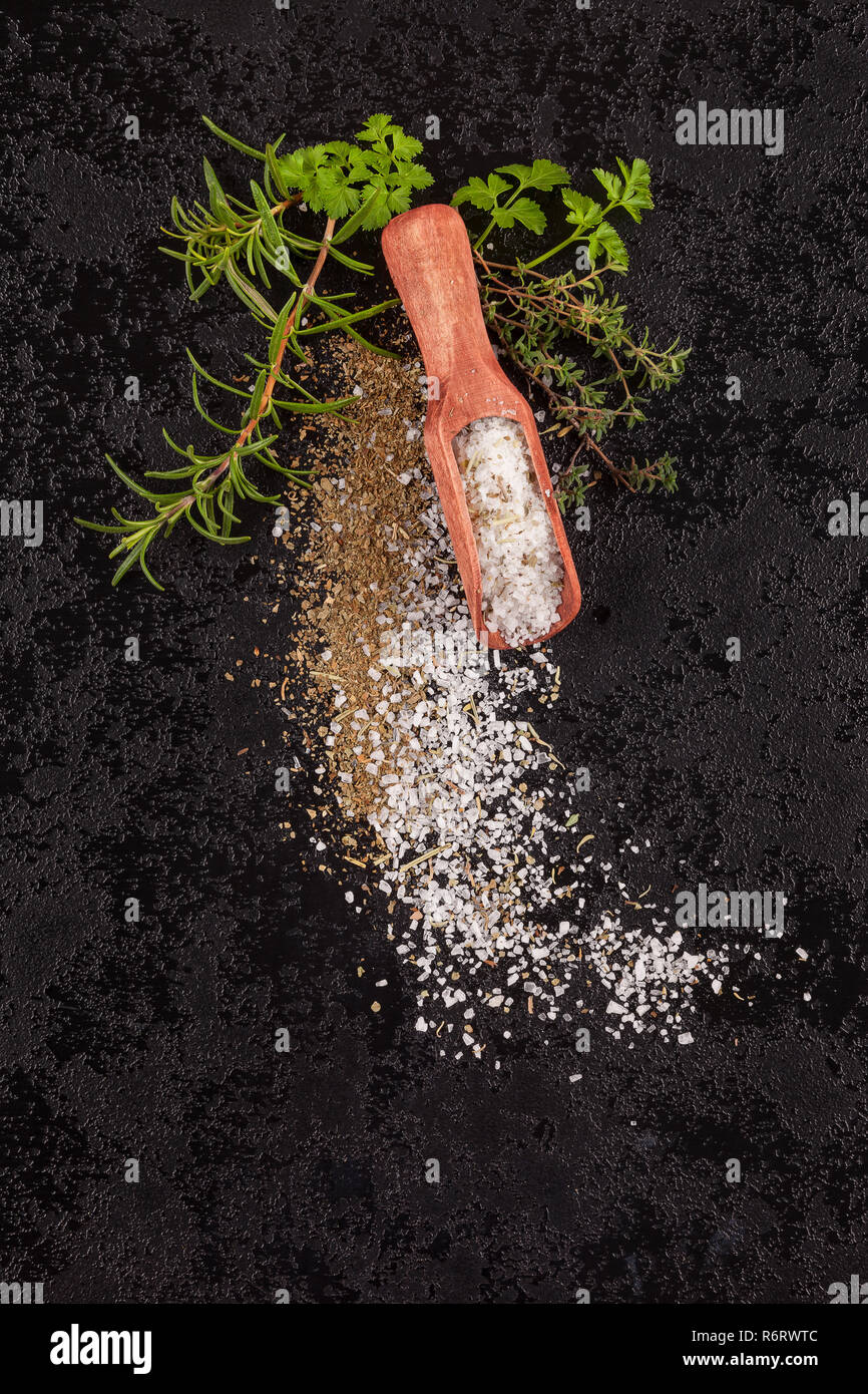 Herbal sea salt Stock Photo Alamy