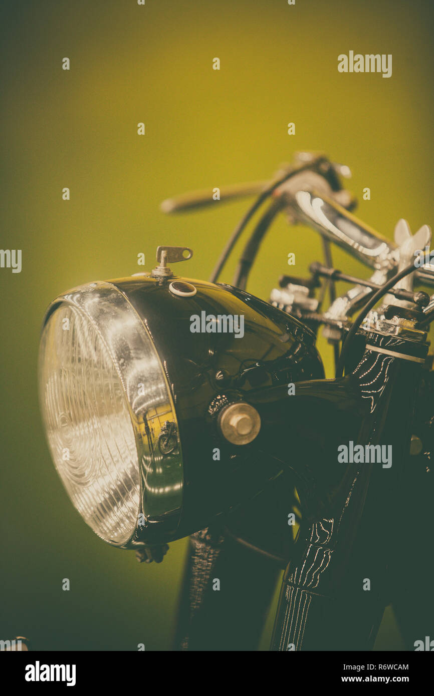 Vintage motorcycle headlight Stock Photo Alamy