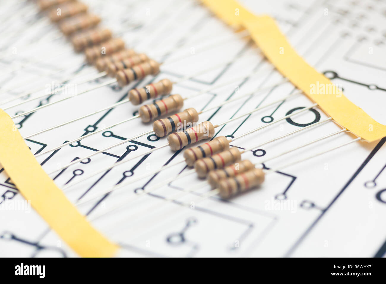 Electronic resistors and electronic PCB Stock Photo Alamy