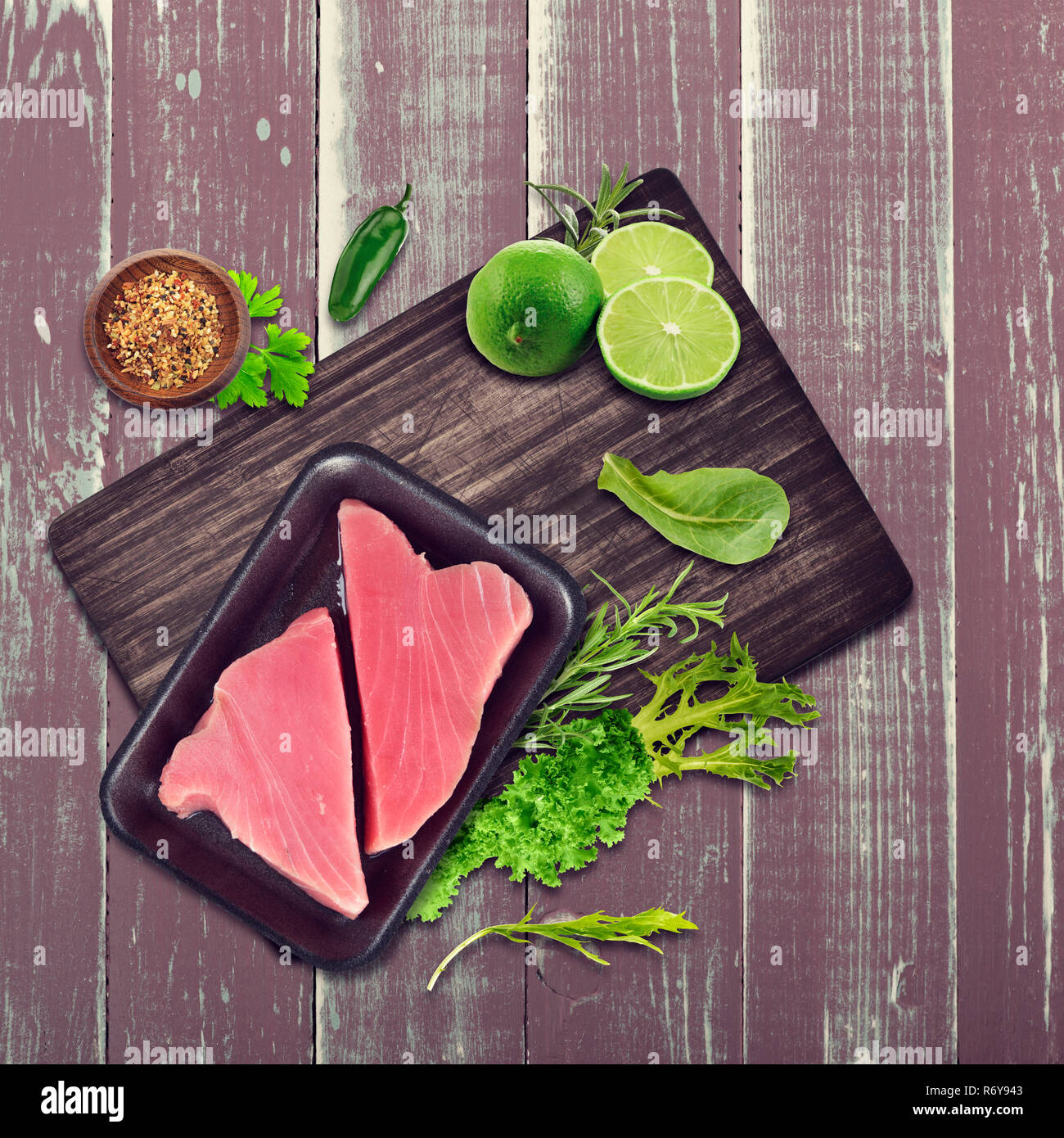Raw tuna fillet Stock Photo Alamy