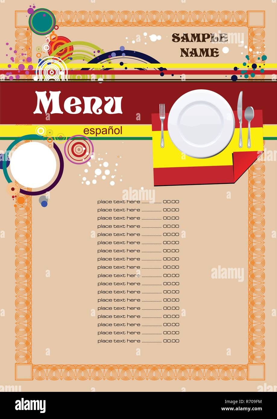 Spanish Restaurant (cafe) menu Stock Vector Image & Art Alamy