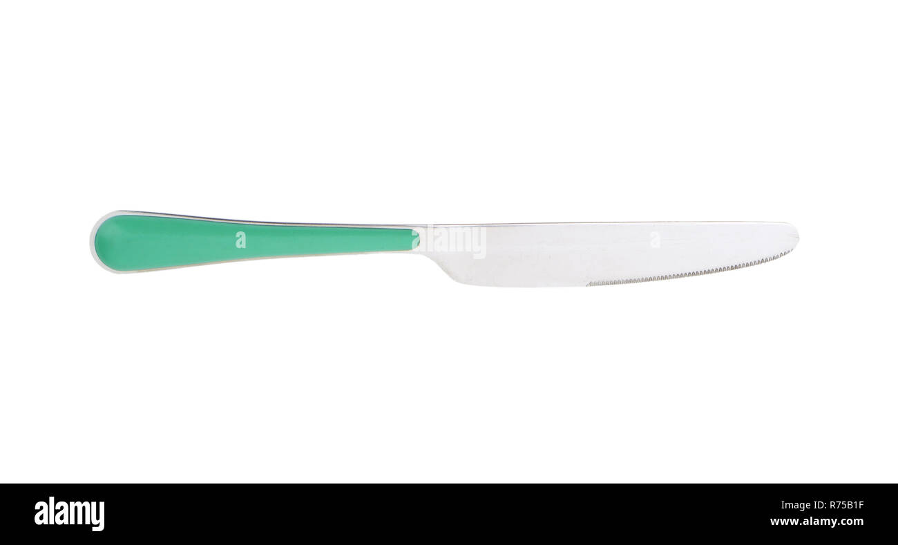 Table knife with green handle Stock Photo Alamy