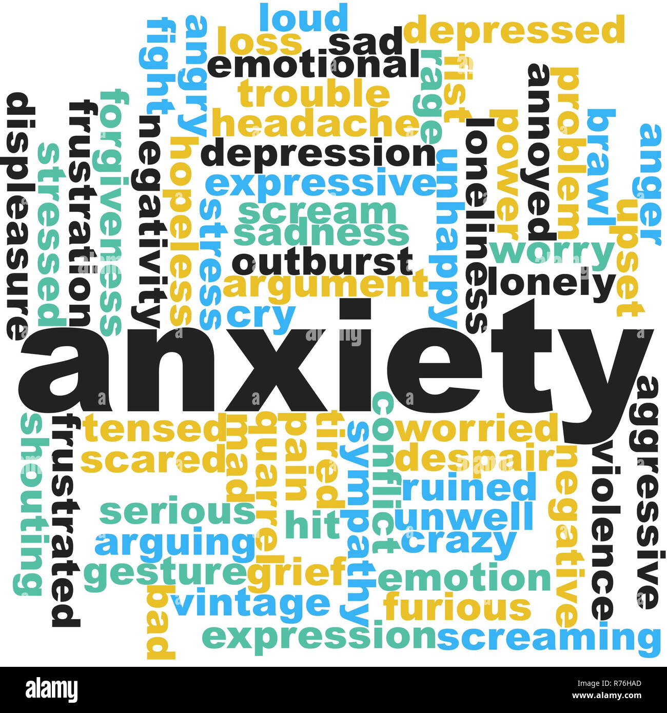 Anxiety word cloud Stock Photo Alamy