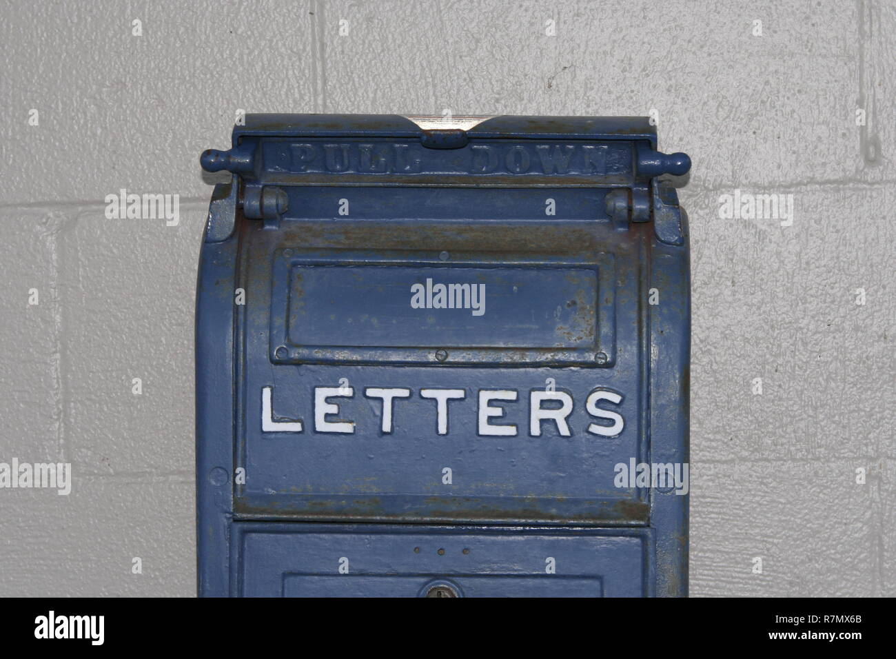 Old Blue Mailbox Stock Photo Alamy