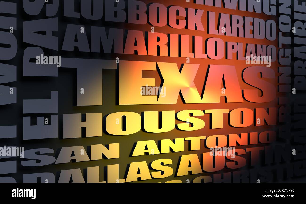 Texas state cities list Stock Photo Alamy