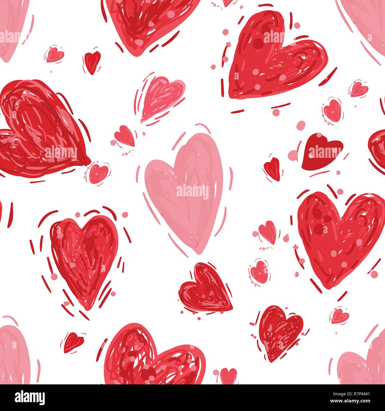 Seamless pattern with hearts. Valentines day background Stock Vector
