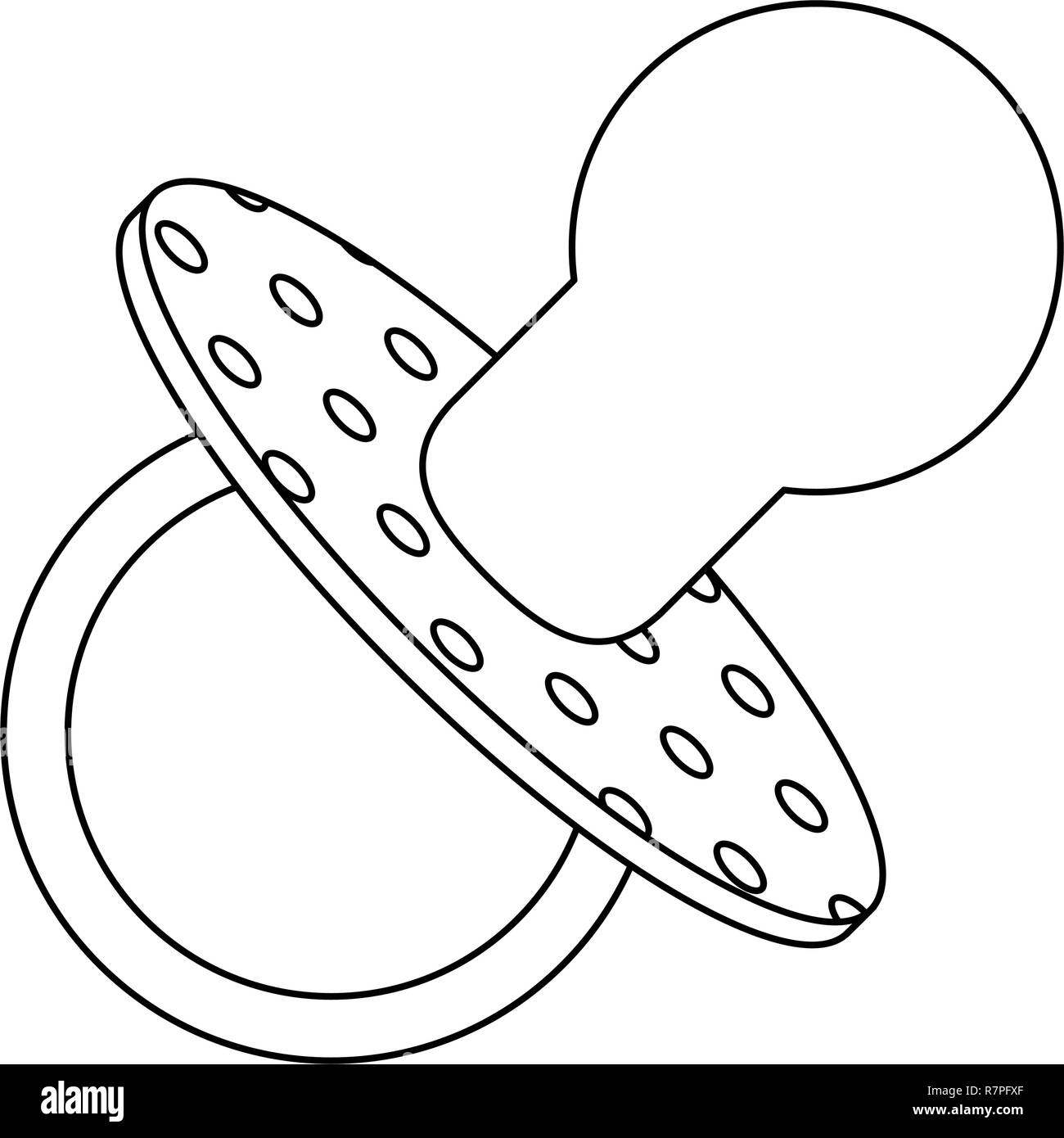 Baby pacifier isolated in black and white Stock Vector Image & Art Alamy
