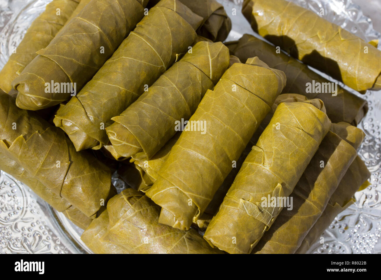 Stuffed Grape Leaves Stock Photo Alamy
