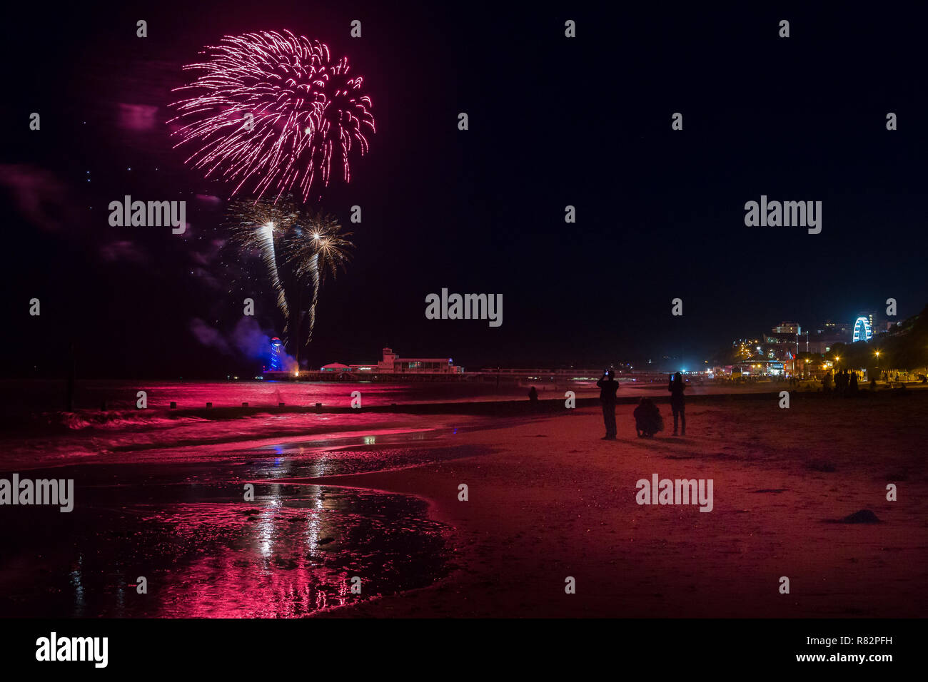 Bournemouth beach fireworks display Stock Photo Alamy