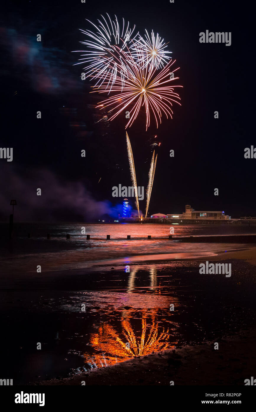 Bournemouth beach fireworks display Stock Photo Alamy